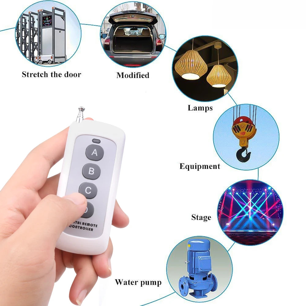 Télécommande RF 433MHz 500m 4 touches, transmetteur sans fil